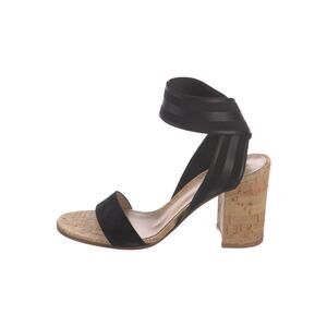 Gianvito Rossi Women's Hailee Black Ankle Strap Block Heels Sandals Size 38
